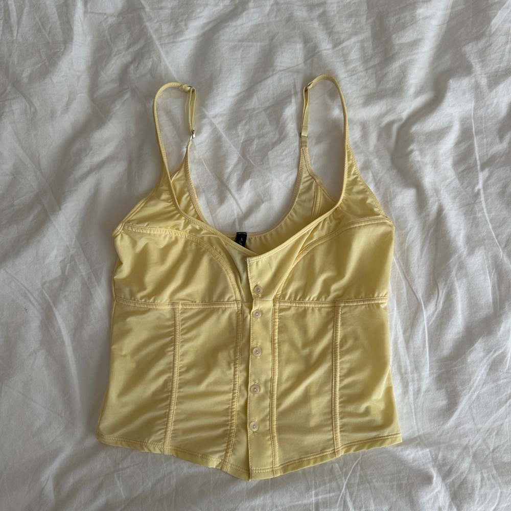 Urban Outfitters (Out from Under) Butter Yellow Corset Tank Top